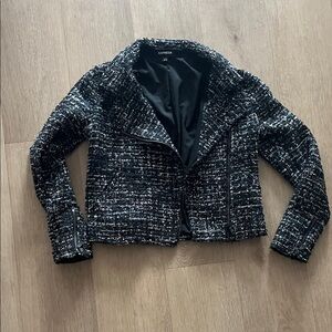 Express Women's Black and White Tweed Blazer